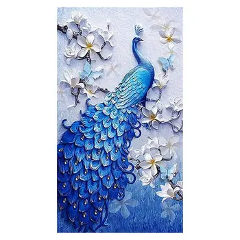 5D Full Drill Diamond Painting by Number Kit with Solid Wood Hanging Rod Arts Craft for Decor 16 x 24 Inches-peacock 
5D Full Drill Diamond Painting by Number Kit with Solid Wood Hanging Rod Arts Craft for Decor 16 x 24 Inches-peacock