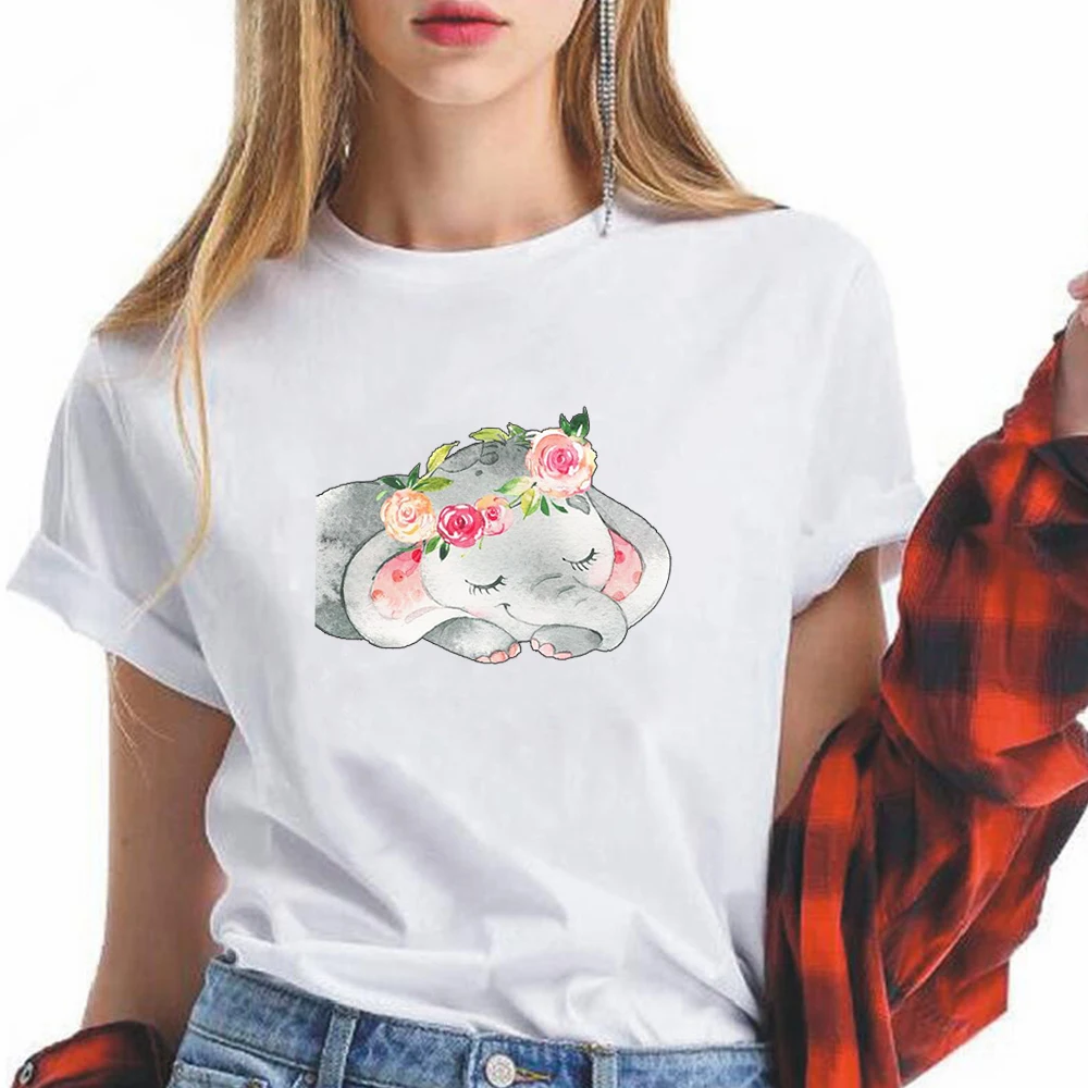 Cute Little Elephant Sleeping Print T-shirts Harajuku Aesthetic Pretty Women's shirt Exquisite Modern Trend Loose Cheap Tshirt 
Cute Little Elephant Sleeping Print T-shirts Harajuku Aesthetic Pretty Women's shirt Exquisite Modern Trend Loose Cheap Tshirt