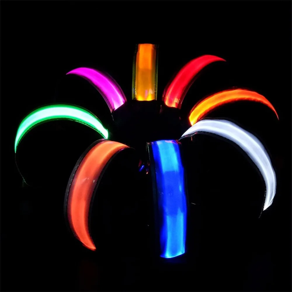 LED Armband 4-Pack Glow Bracelet Safety Light-Up Sports Wristband Ankle Reflective Strips with LED Flashing Lights for Running (6)