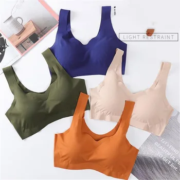 Thin Push Up Vest Bra Women Ice Silk Seamless Underwear Soft Comfortable Sleep Top With Chest Padded Plus Size Bras For Women
Thin Push Up Vest Bra Women Ice Silk Seamless Underwear Soft Comfortable Sleep Top With Chest Padded Plus Size Bras For Women