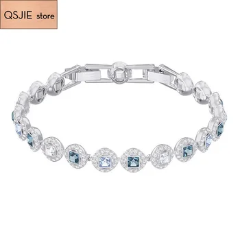 High Quality SWA Original Angel Square Bracelet Lady's Single Row Round Bracelet
High Quality SWA Original Angel Square Bracelet Lady's Single Row Round Bracelet