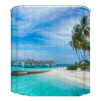 Beach Scenery Printing Bathing Curtain Charming Shower Curtain Fashion Home Bath Decor Curtain for Bathroom Hotel (200x180cm)
Beach Scenery Printing Bathing Curtain Charming Shower Curtain Fashion Home Bath Decor Curtain for Bathroom Hotel (200x180cm)