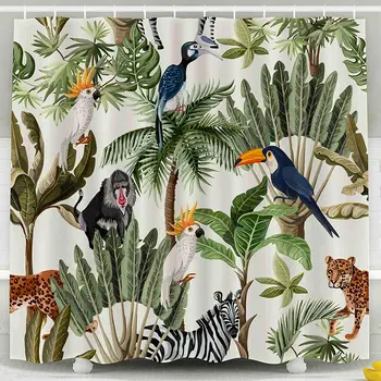 Shower Curtain for Bathroom with Hooks Pattern with Exotic Trees and Animals Eco-Friendly,No Oder,Waterproof,Peach Orange
Shower Curtain for Bathroom with Hooks Pattern with Exotic Trees and Animals Eco-Friendly,No Oder,Waterproof,Peach Orange
