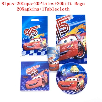Disposable Tableware 81Pcs Disney Cars Lightning McQueen Birthday Paper Plate +Cups+Napkins+Gift Bags Birthday Party Supplies 
Disposable Tableware 81Pcs Disney Cars Lightning McQueen Birthday Paper Plate +Cups+Napkins+Gift Bags Birthday Party Supplies