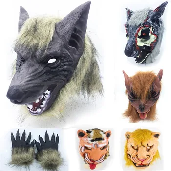 Adults Men Unisex Women Wolf tiger Masks Simulation Halloween Gloves Headgear Party Props Prank Horror Cosplay
Adults Men Unisex Women Wolf tiger Masks Simulation Halloween Gloves Headgear Party Props Prank Horror Cosplay