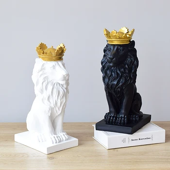 Nordic style fashion simple black and white ornaments crown lion resin furnishings art exhibition model room soft decoration
Nordic style fashion simple black and white ornaments crown lion resin furnishings art exhibition model room soft decoration