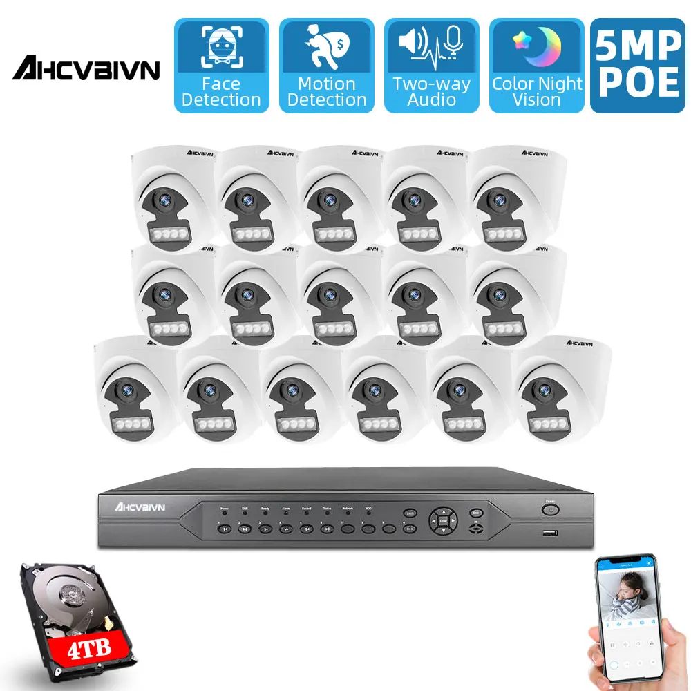 POE Security Camera System 16CH POE NVR Kit HD 5MP Full Color Night Vision IP CCTV Video Surveillance Cameras System Set
POE Security Camera System 16CH POE NVR Kit HD 5MP Full Color Night Vision IP CCTV Video Surveillance Cameras System Set