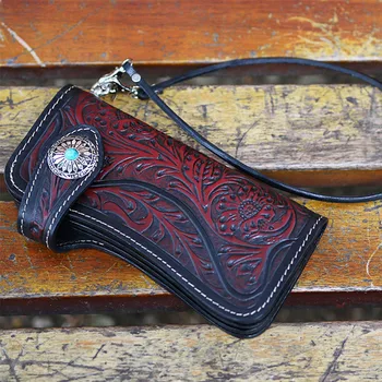 Men Women Multipurpose Long Wallet Artificial Cow Leather Vintage Anti Lost With Chain Japanese Carved Button Open Gift Handmade
Men Women Multipurpose Long Wallet Artificial Cow Leather Vintage Anti Lost With Chain Japanese Carved Button Open Gift Handmade