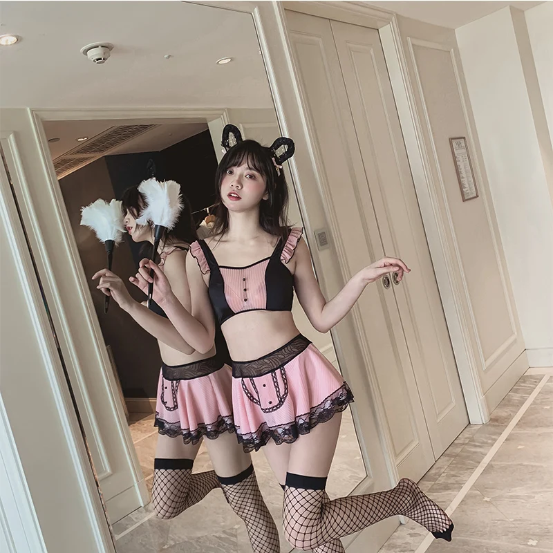 New sexy lingerie maid wear maid wear set role-playing mesh uniforms attractive night wear Exotic Costumes
New sexy lingerie maid wear maid wear set role-playing mesh uniforms attractive night wear Exotic Costumes
