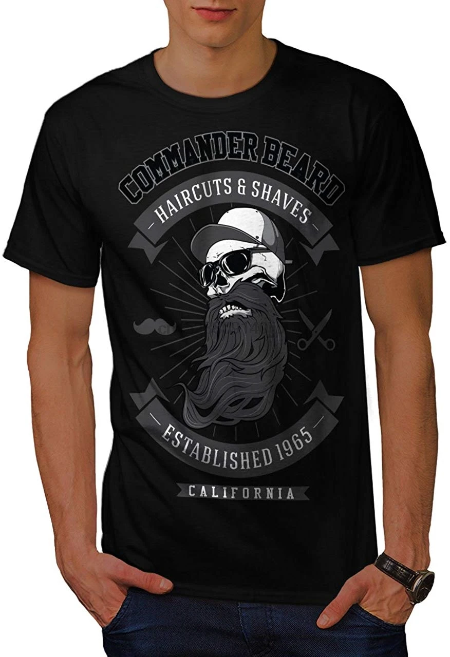 Commander Beard Мужская футболка стрижка Графический Печатный Тройник | одежда
