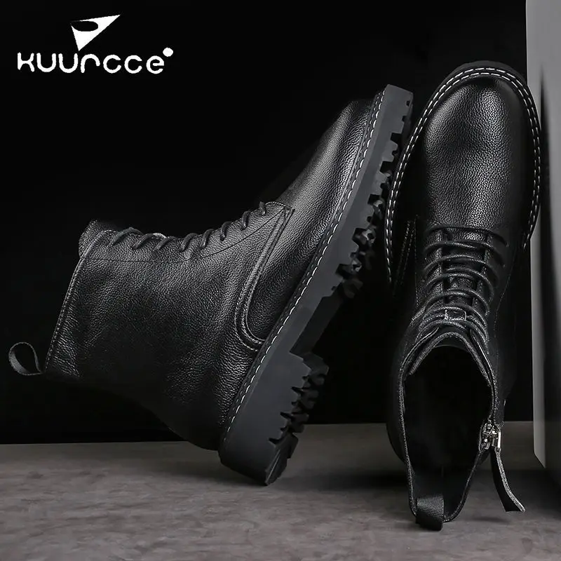 Winter Martin Boots Men's plus Velvet Waterproof Korean-style Trend Snowfield Tactical British Style Hight-top Combat Boots Leat
Winter Martin Boots Men's plus Velvet Waterproof Korean-style Trend Snowfield Tactical British Style Hight-top Combat Boots Leat