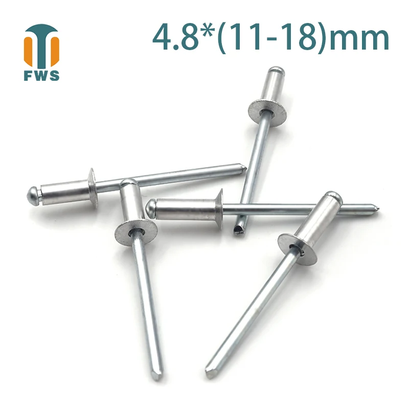 10PCS M4.8 Multi Size Aluminium Open End Countersunk Head Break Mandrel Blind Rivet Nail Pop Rivets for Furniture Car Aircraft
10PCS M4.8 Multi Size Aluminium Open End Countersunk Head Break Mandrel Blind Rivet Nail Pop Rivets for Furniture Car Aircraft