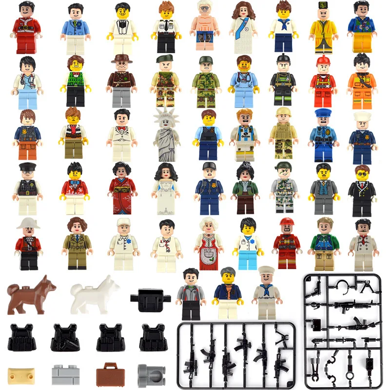 48PCS Compatible Legoing City Police Mini Figures set with Weapons Accessories Gun Building Blocks toy for Children Party Supply
48PCS Compatible Legoing City Police Mini Figures set with Weapons Accessories Gun Building Blocks toy for Children Party Supply