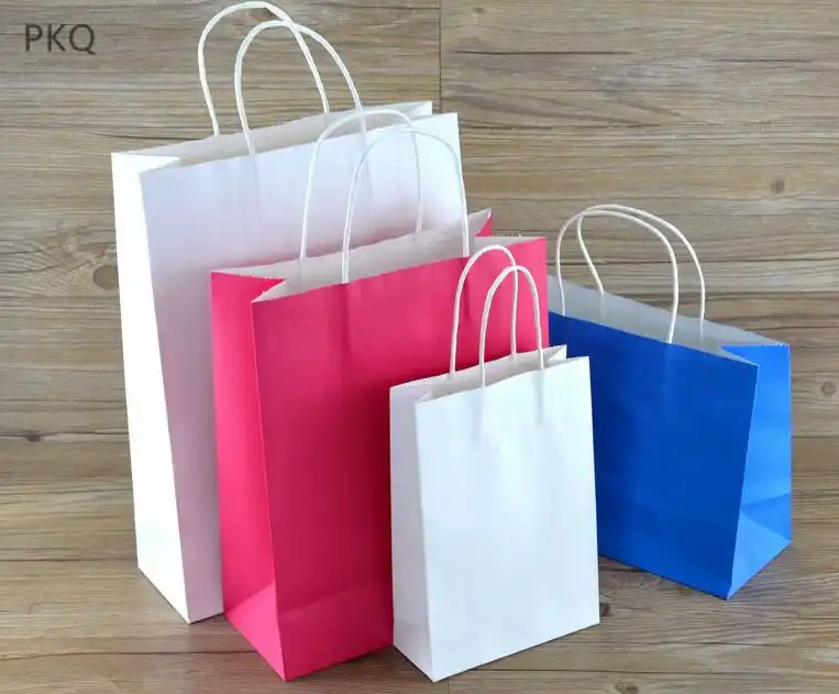bags with handles kraft paper packaging bag high-end recyclable
