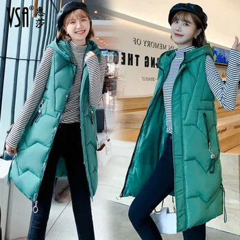 Solid Color Sleeveless Down Coat Long Jacket 2020 New Winter Thin Warm Coat Female Slim Hooded Down Jacket Overcoat WM87
Solid Color Sleeveless Down Coat Long Jacket 2020 New Winter Thin Warm Coat Female Slim Hooded Down Jacket Overcoat WM87