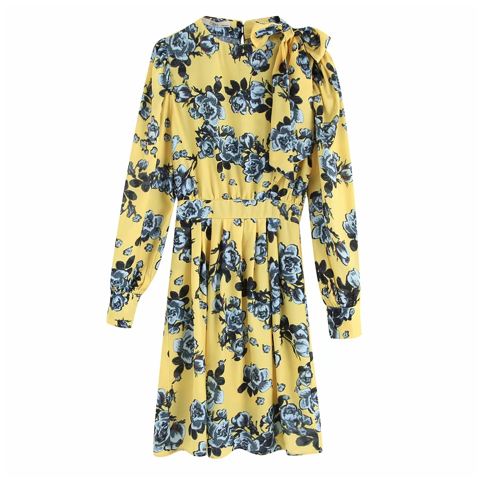 Women Floral Print Fashion Mini Dress Long Sleeve O-Neck High Waist Bow Tie A-Line Dresses Female Elegant bodycon dress vestido
Women Floral Print Fashion Mini Dress Long Sleeve O-Neck High Waist Bow Tie A-Line Dresses Female Elegant bodycon dress vestido