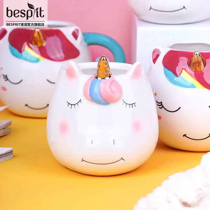 

Fashion Unicorn Cup Cute Creative Ceramic Mug Cartoon Milk Tea Cup Breakfast Cup Creative Hand-painted 300ml Mugs Coffee Cups