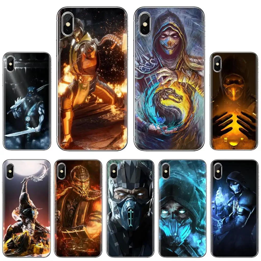 Мягкий кожаный чехол Scorpion Sub Zero Mortal Kombate для Huawei Y6 Y5 2019 Xiaomi Redmi Note 4 5 6 7 8 Pro Mi A1 A2 A3 6X 5X 7A