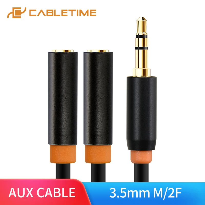 Audio Cable CABLETIME Headphone Splitter 3.5mm Jack Male to 2 Female 3.5mm Adapter Aux Cable for iPhone Samsung MP3 Player C101
Audio Cable CABLETIME Headphone Splitter 3.5mm Jack Male to 2 Female 3.5mm Adapter Aux Cable for iPhone Samsung MP3 Player C101