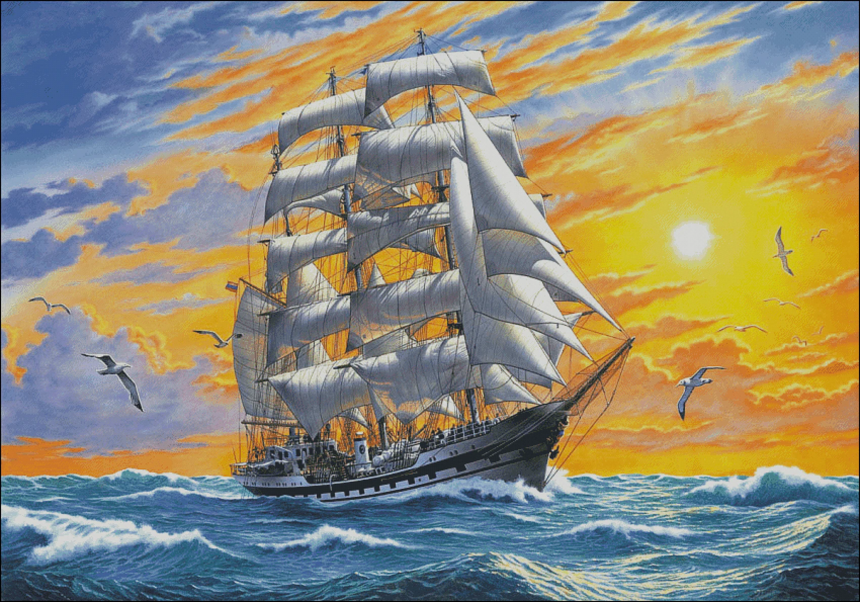 Ship and Sunrise Large Format Sea Scenery Cross Stitch Kits Top Quality Crafts 14CT Unprinted Embroidered Handmade Art Set Decor
Ship and Sunrise Large Format Sea Scenery Cross Stitch Kits Top Quality Crafts 14CT Unprinted Embroidered Handmade Art Set Decor