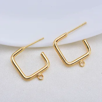 50pcs Stud Earring Post Simple Square Hooks Hanging on Dangle Earrings 24K Gold Color Brass Metal Women Earring Findings DIY
50pcs Stud Earring Post Simple Square Hooks Hanging on Dangle Earrings 24K Gold Color Brass Metal Women Earring Findings DIY