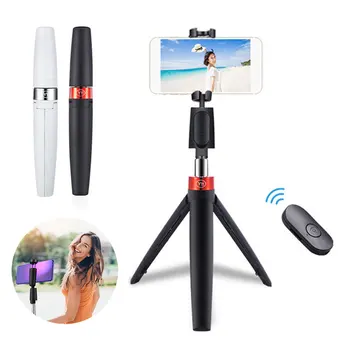 28.7" Telescopic Selfie Stick Tripod with Bluetooth Remote Control Shutter Portable and Lightweight for iOS&Android