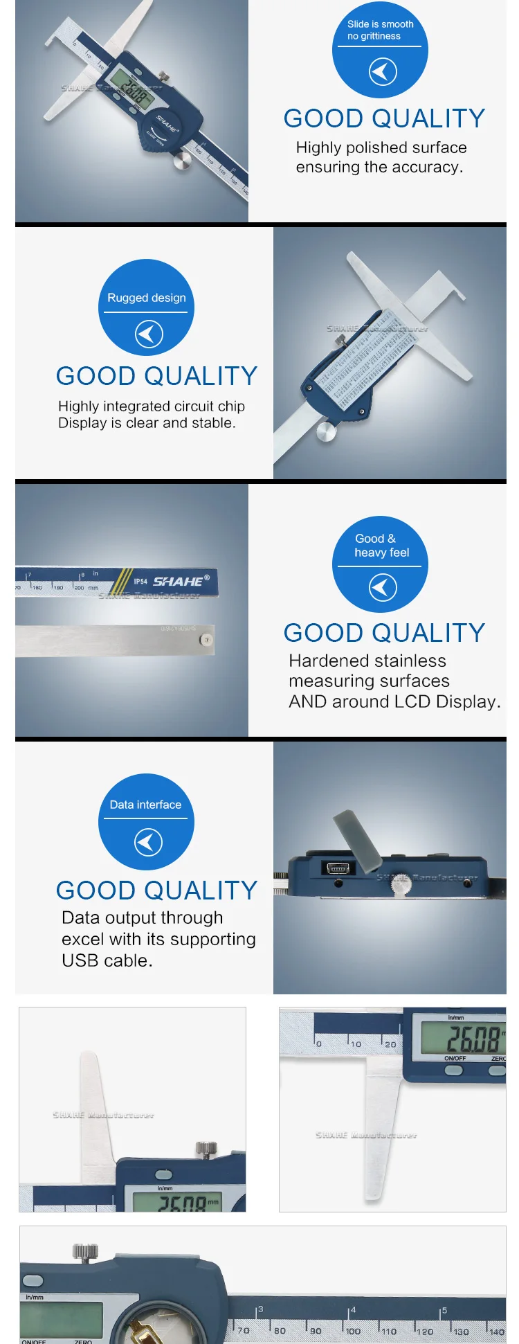 digital vernier caliper 0-200 mm single hooks depth calipers vernier micrometer measuring instruments depth gauge