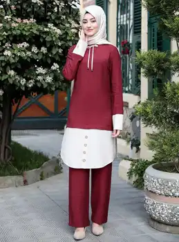 WEPBEL Women's O-Neck Long Sleeve Long Top + Solid Color Straight Pants Suit Muslim Two-Piece Suit Arab Dubai
WEPBEL Women's O-Neck Long Sleeve Long Top + Solid Color Straight Pants Suit Muslim Two-Piece Suit Arab Dubai