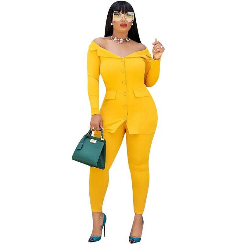 Women's Office Lady Two Piece Sets Solid Elegant Work Single Breasted Off Shoulder Blazers and Ankle-length Pant Suits Trousers
Women's Office Lady Two Piece Sets Solid Elegant Work Single Breasted Off Shoulder Blazers and Ankle-length Pant Suits Trousers