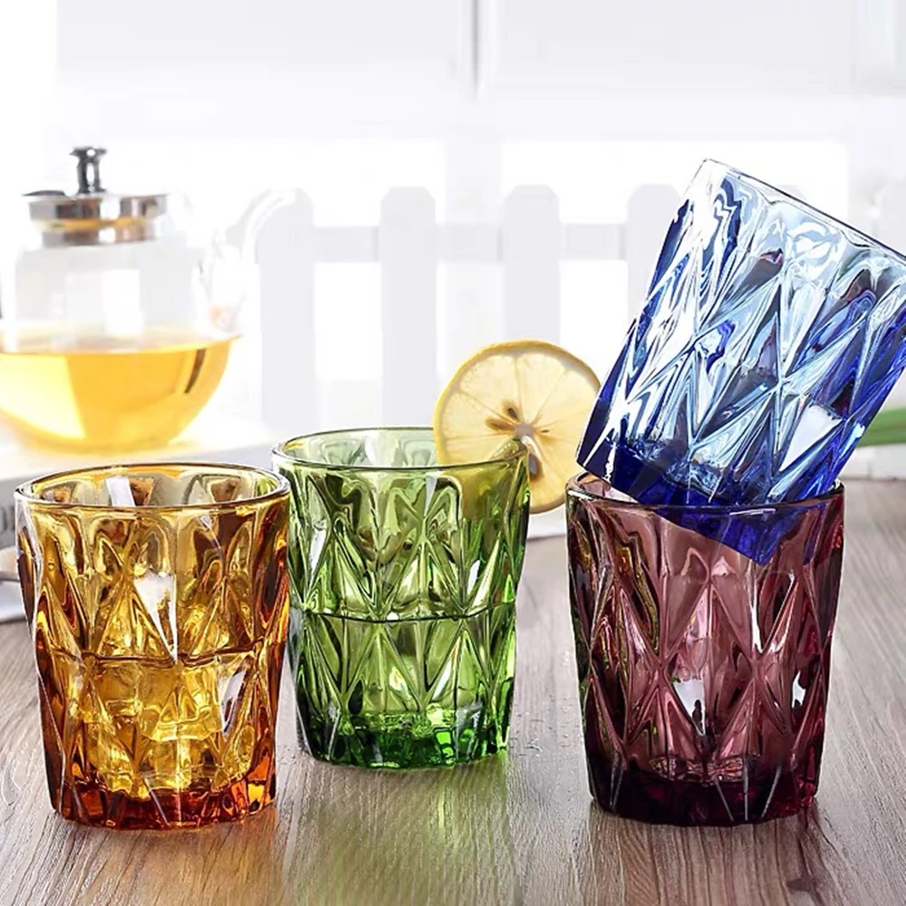 4 Pcs Whisky Glass Multicolor Banquet European Style 250ML Relief Color Diamond Vodka Beer Cup Restaurant Hotel Kitchen Supplies
4 Pcs Whisky Glass Multicolor Banquet European Style 250ML Relief Color Diamond Vodka Beer Cup Restaurant Hotel Kitchen Supplies