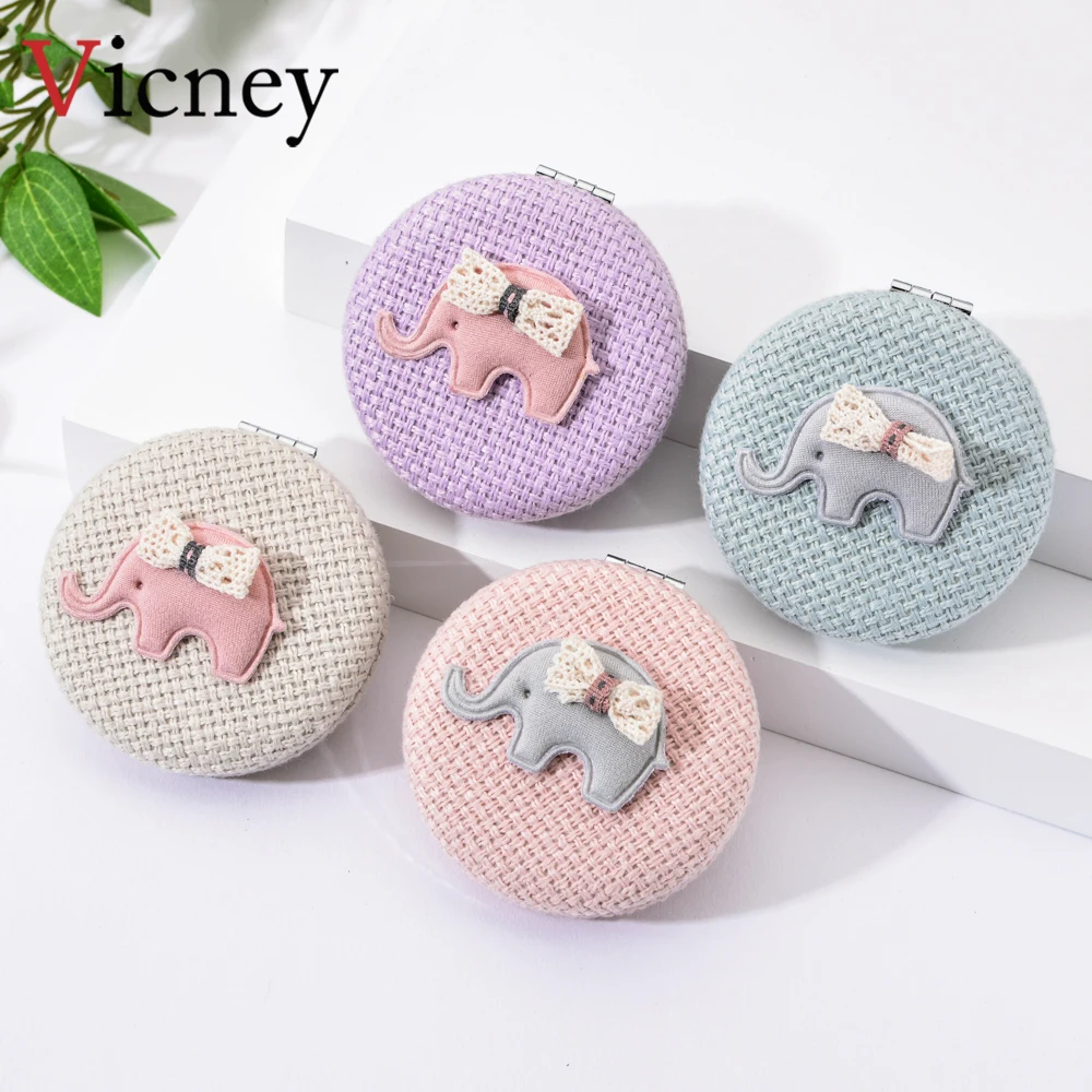 Fashion Round Elephant Pocket Folding Makeup Mirror Linen Cloth Simple Cartoon Cute Baby Elephant Pattern Compact Makeup Mirror
Fashion Round Elephant Pocket Folding Makeup Mirror Linen Cloth Simple Cartoon Cute Baby Elephant Pattern Compact Makeup Mirror