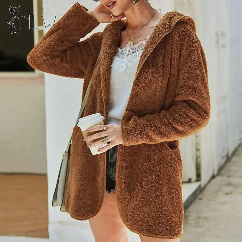 NLW Faux Fur Teddy Bear Coat Jacket Women 2019 Hooded Khaki Long Sleeve Winter Coat Streetwear Fluffy Caidigan Coat Outerwear 
NLW Faux Fur Teddy Bear Coat Jacket Women 2019 Hooded Khaki Long Sleeve Winter Coat Streetwear Fluffy Caidigan Coat Outerwear