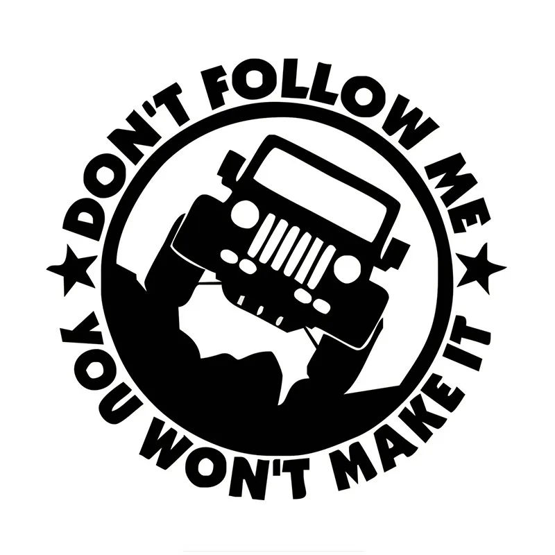 Personality Don't Follow Me You Won't Make It for Uaz Car Sticker and Decal Fuuny Bumper Window Cover Scratches Accessories PVC
Personality Don't Follow Me You Won't Make It for Uaz Car Sticker and Decal Fuuny Bumper Window Cover Scratches Accessories PVC