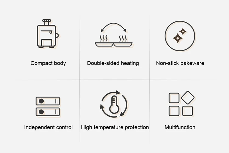 Description Picture 4 of itemDMWD 220V Electric Baking Pan Double-sided Heating Suspension Type Crepe Maker Skillet Pancake Baking Machine Pie Pizza Griddle
