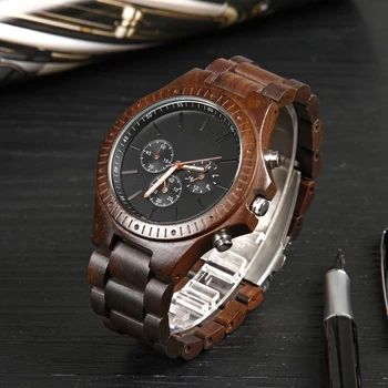 2020 New relogio masculino Men Watch Chronograph Wrist watch Military Metal Wooden Bracelet Luxury Clock Gift to him 
2020 New relogio masculino Men Watch Chronograph Wrist watch Military Metal Wooden Bracelet Luxury Clock Gift to him