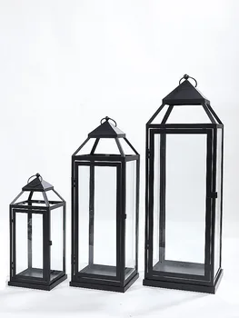 Wrought Iron Glass Retro Candle Holder Outdoor Candle Lantern Metal Large Black Garden Home Decor Courtyard Mumluk Wedding FC105
Wrought Iron Glass Retro Candle Holder Outdoor Candle Lantern Metal Large Black Garden Home Decor Courtyard Mumluk Wedding FC105