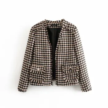 Retro casual style girl houndstooth casual tops 2019 fashion new ladies woolen cardigan v-neck Slim short coat
Retro casual style girl houndstooth casual tops 2019 fashion new ladies woolen cardigan v-neck Slim short coat