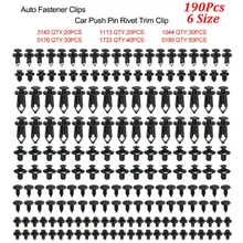 Universal Auto Fastener Clips Plastic Fastener Rivet Clips 190Pcs 6 Sizes Car Push Pin Rivet Trim Clips Fastener
Universal Auto Fastener Clips Plastic Fastener Rivet Clips 190Pcs 6 Sizes Car Push Pin Rivet Trim Clips Fastener