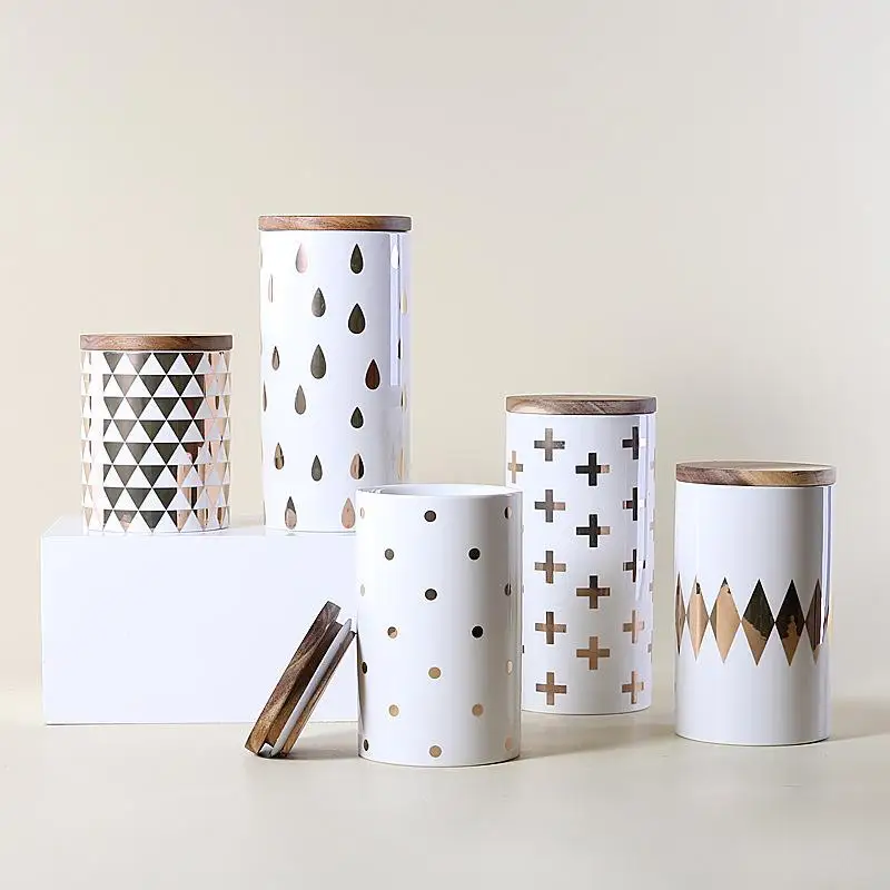 Nordic Pattern Ceramic Storage Bottle Jars For Spices Wood Lid Cans Kitchen Coffee Tea Candy Cane Container Articulos De Cocina
Nordic Pattern Ceramic Storage Bottle Jars For Spices Wood Lid Cans Kitchen Coffee Tea Candy Cane Container Articulos De Cocina