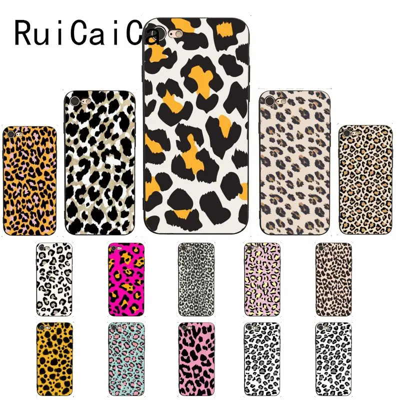 Мягкий чехол для телефона Ruicaica с леопардовым узором из ТПУ iPhone 8 7 6 6S 6Plus 5 5S SE XR X XS MAX