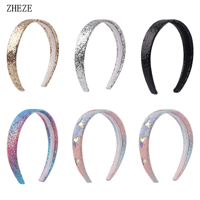 

NEW Glitter Leather Rainbow Women Headband Festival Party Trendy Girl Hairband High Quality Hot Sale DIY Hair Accessories