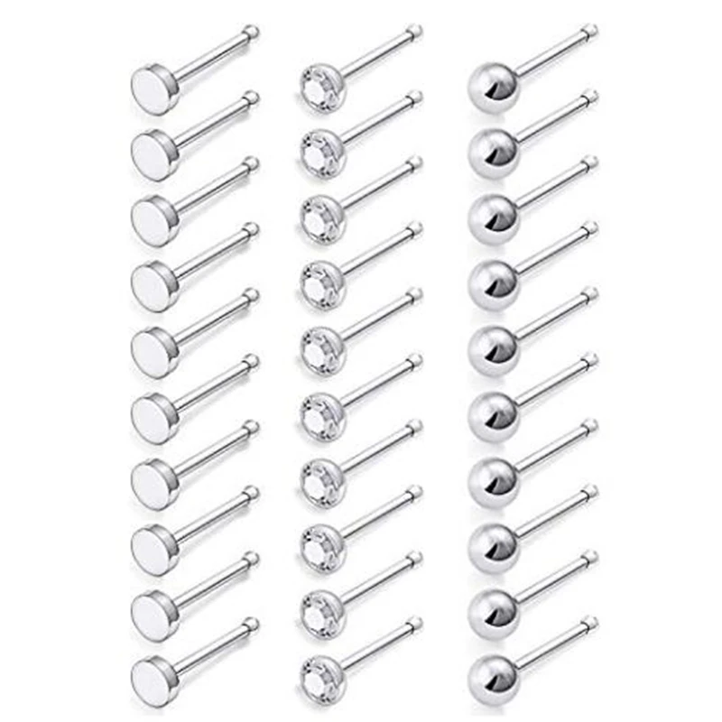 JFORYOU30-Pack 22G Nose Studs Rings 316L Surgical Steel Clear CZ Nariz Nostril Piercing Jewelry for Women Men
JFORYOU30-Pack 22G Nose Studs Rings 316L Surgical Steel Clear CZ Nariz Nostril Piercing Jewelry for Women Men