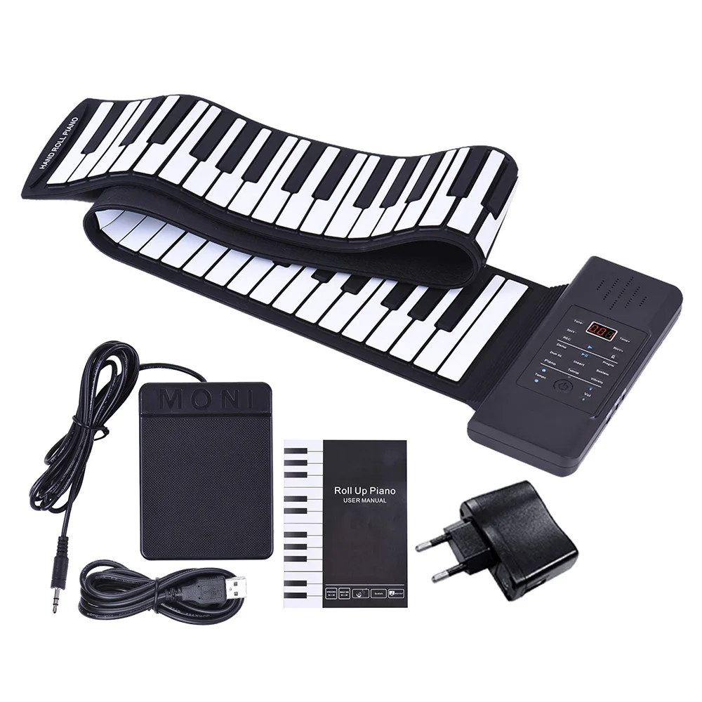 Portable Silicon 88 Keys Hand Roll Up Piano Electronic USB Keyboard Built-in Li-ion Battery and Loud Speaker with One Pedal
Portable Silicon 88 Keys Hand Roll Up Piano Electronic USB Keyboard Built-in Li-ion Battery and Loud Speaker with One Pedal