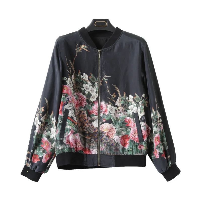 Korean-style Elegant Real Silk Jacket Women's Middle-aged Printed Large Size Dress Mulberry Silk Coat
Korean-style Elegant Real Silk Jacket Women's Middle-aged Printed Large Size Dress Mulberry Silk Coat