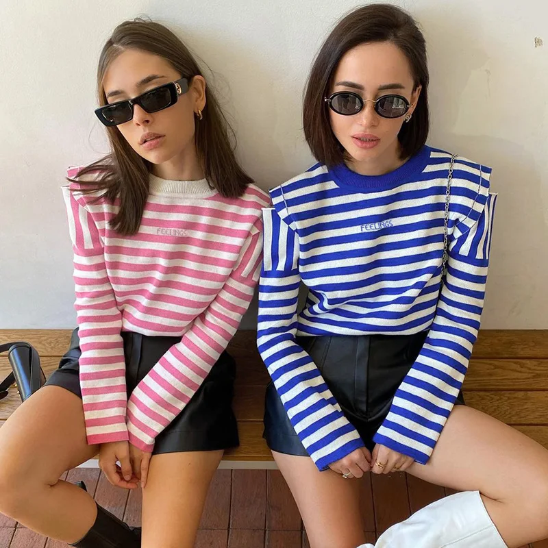 Woman Tshirts Round Neck Striped T-shirt Long Sleeve Loose Top Vintage Fashion Tee Casual Tops Pullover Streetwear Spring Autumn 
Woman Tshirts Round Neck Striped T-shirt Long Sleeve Loose Top Vintage Fashion Tee Casual Tops Pullover Streetwear Spring Autumn