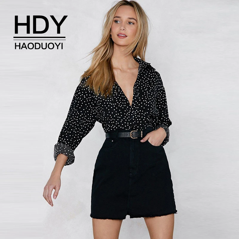 HDY Haoduoyi Autumn Simple And Stylish Turn-down Collar Polka Dot Printing Oversized Boyfriend Style Long Sleeve Pocket Shirt
HDY Haoduoyi Autumn Simple And Stylish Turn-down Collar Polka Dot Printing Oversized Boyfriend Style Long Sleeve Pocket Shirt