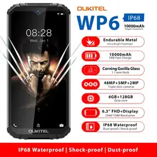 

OUKITEL WP6 6.3" Mobile Phone IP68 Rugged Waterproof Smartphone MT6771T 6GB 128GB Octa Core 48MP Tri-Cameras Cellphone 10000mAh