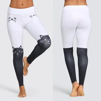 Fashion Women Spring and summer Polyester Leggings Sport Mid Waist Cat Print Color Block Skinny Pants h4
Fashion Women Spring and summer Polyester Leggings Sport Mid Waist Cat Print Color Block Skinny Pants h4