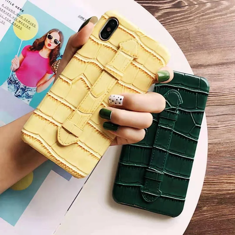 Fashion High-end Business Yellow crocodile Wristband Bracket All-inclusive Shatter-resistant Hard Case for iphone 11 XS Max XR X
Fashion High-end Business Yellow crocodile Wristband Bracket All-inclusive Shatter-resistant Hard Case for iphone 11 XS Max XR X
