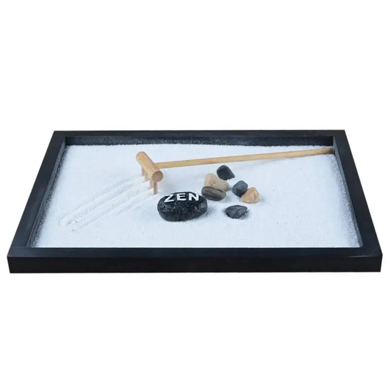 Japanese Karesansui Mini Zen Table Garden with Rattle Pebbles and Sand Decoration Home Office - 21.5 x 17 x 2.6 cm
Japanese Karesansui Mini Zen Table Garden with Rattle Pebbles and Sand Decoration Home Office - 21.5 x 17 x 2.6 cm